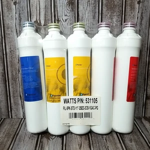 Kit de filtro anual puro Watts Premier Wp531105 RO FIL-5PK-STD-11-2SED-2CB-1GAC-PG - Imagen 1 de 6