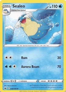 Sealeo Uncommon Normal SWSH06: Chilling Reign 038/198 casi nuevo - Imagen 1 de 2
