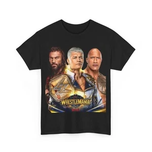 2025 WWE WrestleMania 41 - Cody Rhodes Vs The Rock Vs Roman Reigns T Shirt - Picture 1 of 6