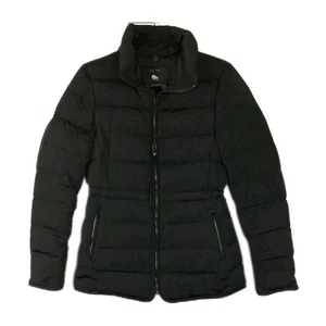 Zara Damen Daunen Puffer Jacke Schwarz Reißverschluss Front Reißverschluss Taschen Größe Small - Bild 1 von 3