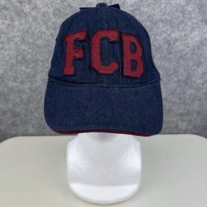 Fc Barcelona Denim Blue Hat Baseball Cap Official Product New With Tags BNWT - Picture 1 of 11
