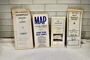 Four 1940s folding maps -- Knoxville, Memphis, Louisville and DC - Picture 1 of 2