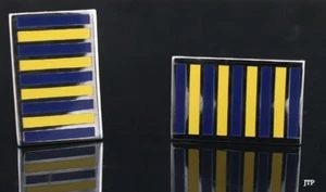 Sterling Silver Enameled Dolan & Bullock Cufflinks - Picture 1 of 4