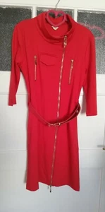 EMAMODA PARIS Etui Stretch Kleid Figurbetont Gr. M/L ROT Reißverschluss, Gürtel - Bild 1 von 12
