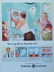 Pubblicità stampa lampada elettrica generale 1949 vintage Non ti piace dormire fino a tardi anche a te? - Foto 1 di 1