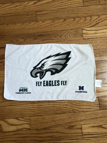 Philadelphia Eagles 2018 Super Bowl Win Towel “Fly Eagles Fly” With Sticker Cover