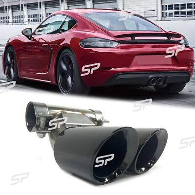 GTS Style Exahaust Tips Upgrade for Porsche 718 Boxster Cayman 982 2017+ - Image 1 of 4