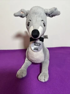 Jenna Marbles Kermie Worm Plush Greyhound Dog 8 in Squeaky Toy Collar Tag 2013 - Picture 1 of 5