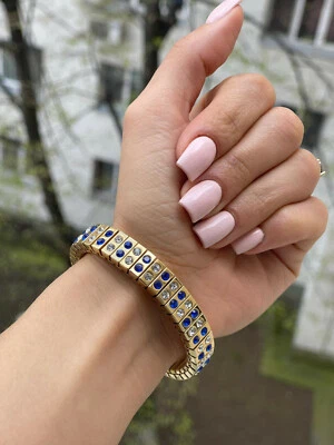 Designer Sapphire Bracelet for Mother in law Birthday Anniversary Bangle 24kGOLD - Image 1 of 4