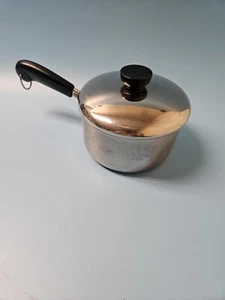 1801 Revere Ware 1,5 cuartos de galón 6" cacerola de acero inoxidable fondo de disco 95a con tapa - Imagen 1 de 8