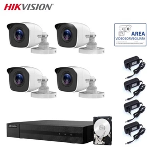 KIT 4 TELECAMERE VIDEOSORVEGLIANZA HIKVISION DVR 8 CANALI 2 MPX 1TB HDD - Foto 1 di 5