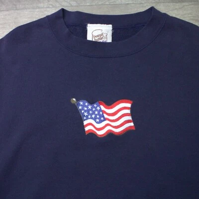 Vintage 90s USA Flag Embroidered Peanut Butter Jelly Sweatshirt XL - Image 1 of 4