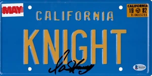 David Hasselhoff Signed Knight Rider License Plate KITT Beckett Witness COA - Picture 1 of 3