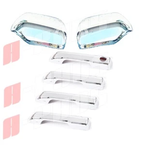 Fit 2022 23 2024 Toyota TUNDRA CREWMAX Mirror + 4 DOOR Handle Chrome Cover - Foto 1 di 1