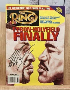 Vintage 1996 Boxprogramm Mike Tyson vs Evander Holyfield handsigniert - Bild 1 von 5