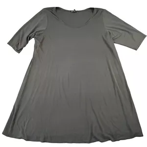 Eileen Fisher Women's Tunic Swing Top Size Large 100% Silk Gray 1/2 Sleeves - Picture 1 of 8