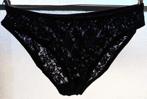 BRAGAS de bikini vintage de encaje elástico negro Serenada talla 12 - Imagen 1 de 5