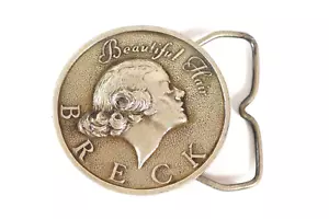 Breck Beautiful Hair 1976 Bergamot Brass Works Belt Buckle Breck Shampoo - Picture 1 of 4