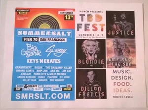 SUMMERSALT Concert Pier 70 San Francisco TBD FEST Sacramento CA kiosk ad sign - Picture 1 of 1