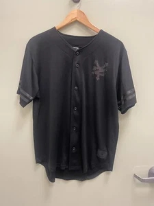 Zoo York Shirt Mens Size M Black Button Up Baseball Jersey Style Skater Casual - Picture 1 of 14
