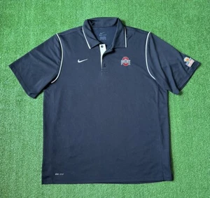 Nike Dri-Fit Ohio State Buckeyes Football Orange Bowl Black Polo T Shirt Size XL - Picture 1 of 6