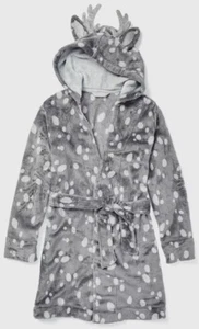 Justice Girls Size XL 16-18 Reindeer Deer Hoodie Robe Pajama Plush - Picture 1 of 9