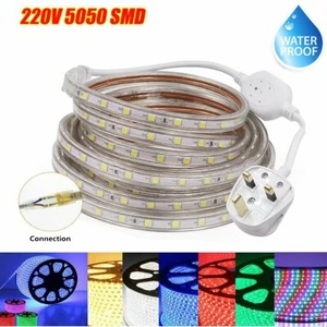 220V Tira de Cuerda LED SMD 5050 240V Impermeable Blanca Azul RGB Hogar Barra Decoración - Imagen 1 de 18