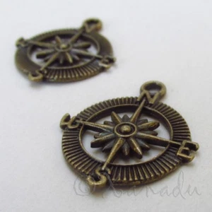 Dije brújula - Colgantes de bronce antiguo al por mayor de 30 mm C3103 - 5, 10 o 20 piezas - Imagen 1 de 6