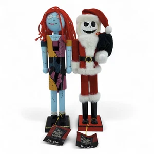 Nightmare Before Christmas Jack Skellington Sally 2 Nutcracker Set 15" NEW w Tag - Picture 1 of 15