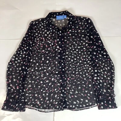 Camisa Top Simply Vera Wang Mujer Abotonada Talla S Pequeña Manga Larga Foto 1 de 4