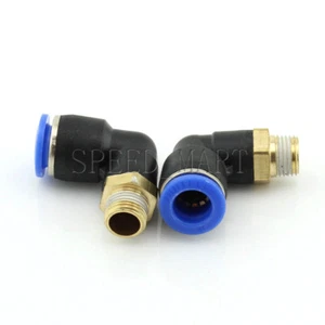 1/8 filo maschio 90 gradi tubo gomito raccordi rapidi pneumatici 8 mm PL8-01 - Foto 1 di 4