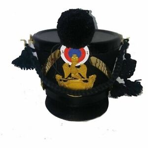 French Napoleonic Black Shako Helmet black pom pom christmas gift