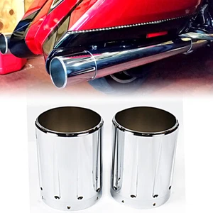 Motorcycle Chrome Exhaust tips For Victory Cross Country Hardball Vision Roads - Picture 1 of 6