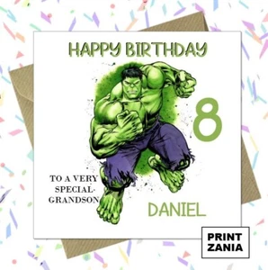 Personalisierte Hulk Avengers Geburtstagskarte Sohn Enkel Neffe Onkel AFK - Bild 1 von 3