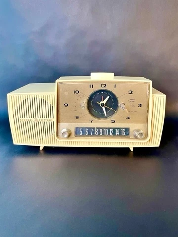 Mid Century GE AM Radio - Model C430 1959 Space Age Alarm Clock Radio Cover