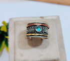 Moonstone Spinner Band Ring 925 Sterling Silver Natural Stone Size 10 A967