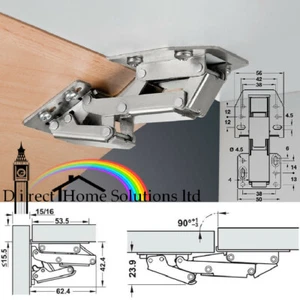 HAFELE OVERLAY SWING UP LOCKER CUPBOARD DOOR STAY HINGE CARAVAN MOTORHOME - Picture 1 of 8