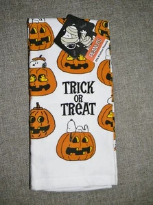 Peanuts Snoopy Woodstock toller Kürbis Halloween 2er Set Küchentücher - Bild 1 von 3