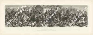 Waterloo Battle Wellington and Blucher meeting D. Maclise 1872 art print poster - Picture 1 of 7