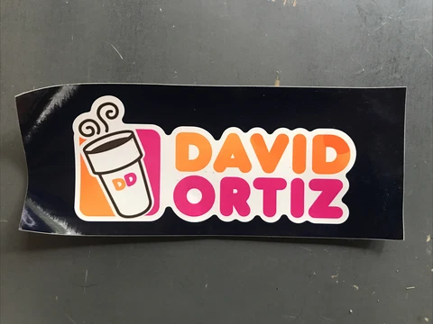 DAVID ORTIZ DUNKIN DONUTS STICKER BIG PAPI RED SOX MLB COFFEE Cover