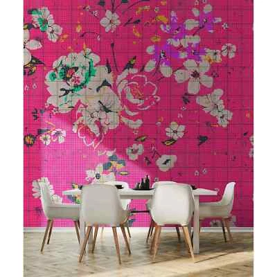 Fotomural Pop-Art Flores Azulejos Rosa Premium Vlies Walls by Patel (23,10€/1m²) Foto 1 de 3