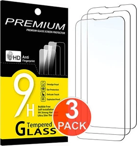 3-PACK For iPhone 16 15 14 13 12 11 Pro Max XR Tempered Glass Screen Protector - Picture 1 of 12