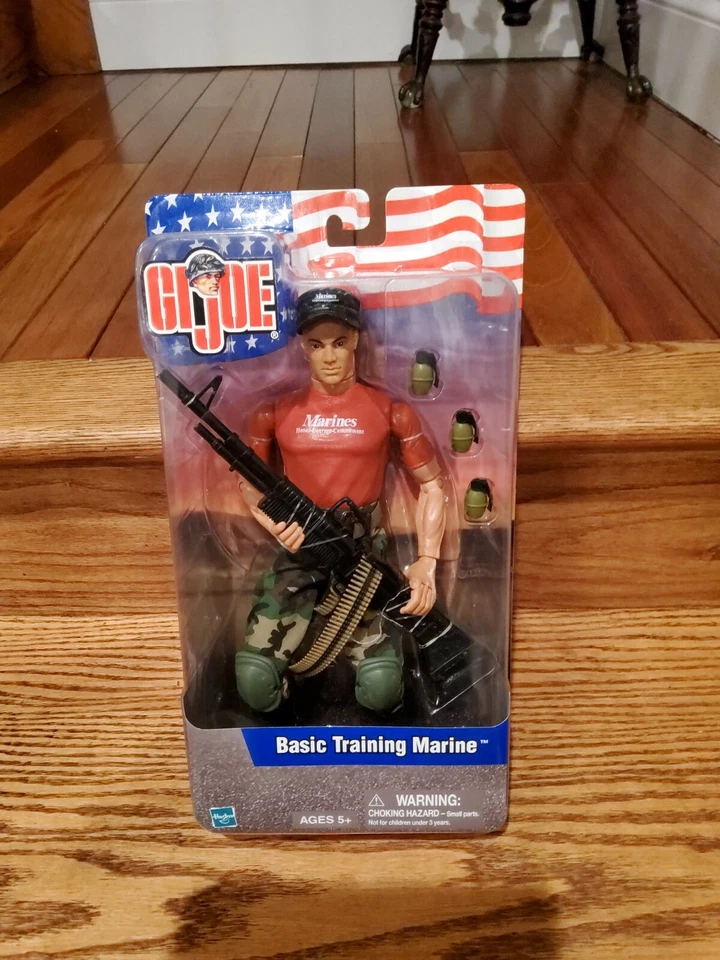 Gi Joe Basic Training Marine 2001 Hasbro Action Figure Doll Toy