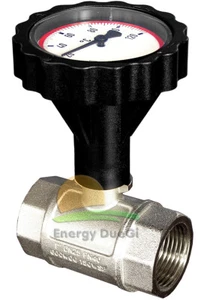 KUGELHAHN MIT INTEGRIERTEM DURCHGANGSTHERMOMETER 3/4" F, 0 -120 °C - Bild 1 von 3