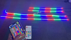 JHB 2x4FT + 2x6.5FT CHASING FLOW LED Brake Reverse Turn Underglow Strips Lights - Picture 1 of 24