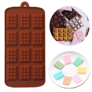Mini Barras de Chocolate Losa Silicona Fondant Molde Decoración de Pasteles Hornear Molde Herramienta - Imagen 1 de 7