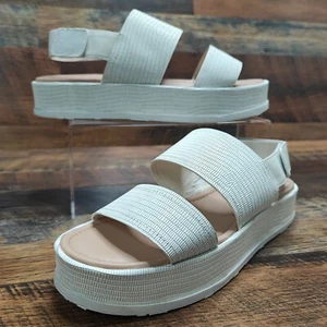 Via Spiga Women's Gabourey2 Platform Sandals White Leather Size 8.5M - Picture 1 of 8