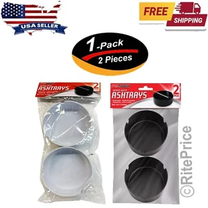4 PCS Ashtray 3.5" x 1.2" Plastic Round Trash Can Cigarette Tray (2 Pack) - New - Picture 1 of 12