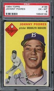 1954 Topps Baseball #166 Johnny Podres PSA 6
