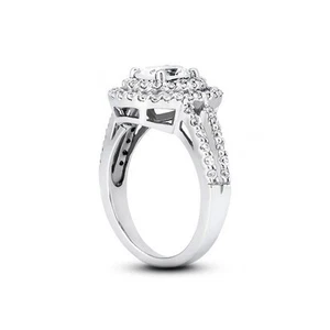 Anillo de compromiso halo de 18 k diamantes extraídos en tierra forma ovalada I-VS1 1,86 quilates - Imagen 1 de 3